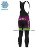 Completo Maglia ML + Pantaloncino con bretelle ML 2022 Bardiani-CSF Faizane Winter Invernale Verde Lilla